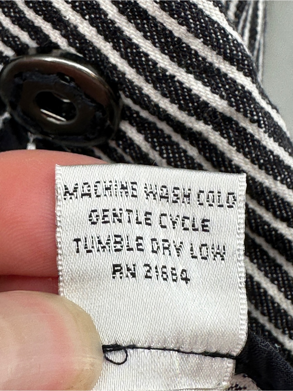 Talbots Size 16 Denim Black and White Pinstripe Blazer with Zigzag Trim - Picture 7 of 9